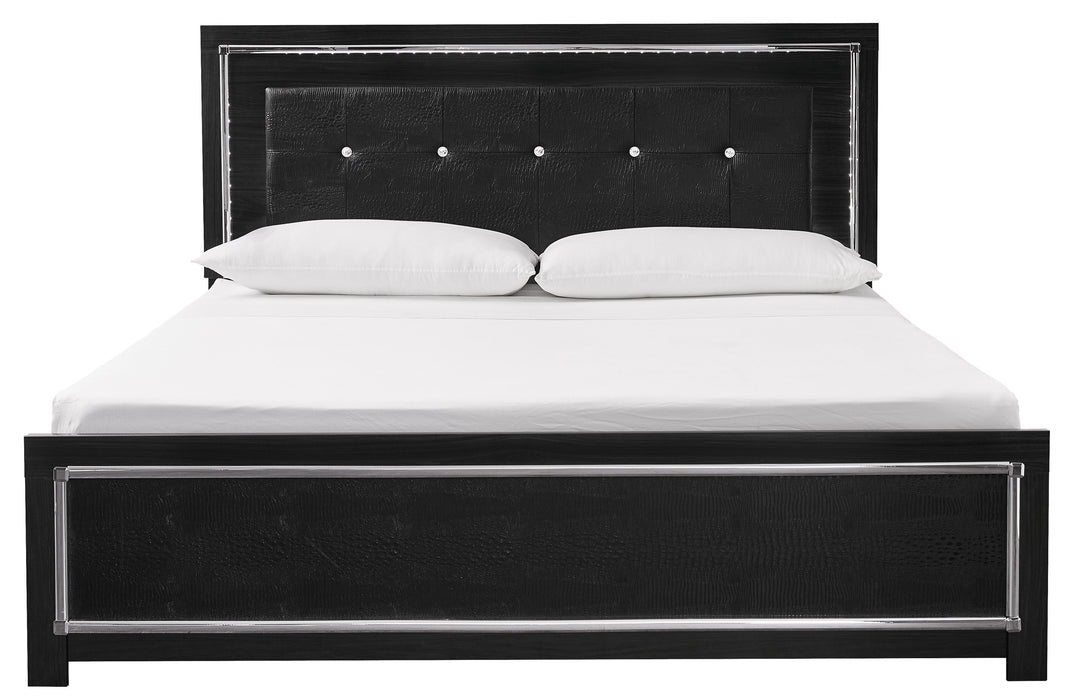 [SPECIAL] Kaydell Black LED King Platform Bed - Gate Furniture