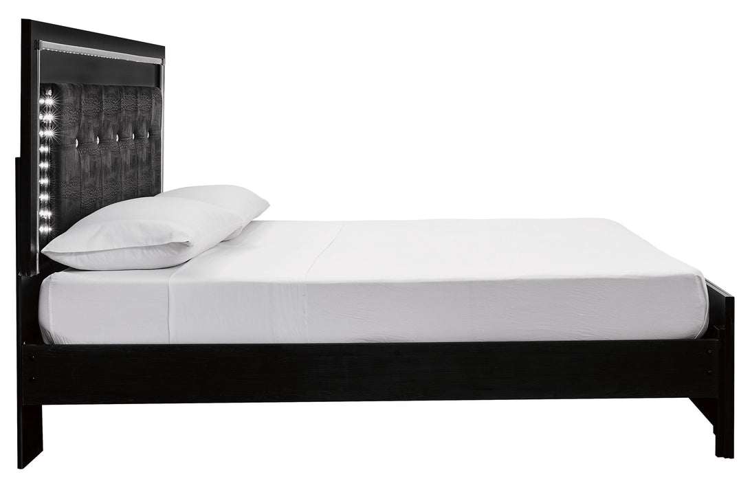 [SPECIAL] Kaydell Black LED King Platform Bed - Gate Furniture