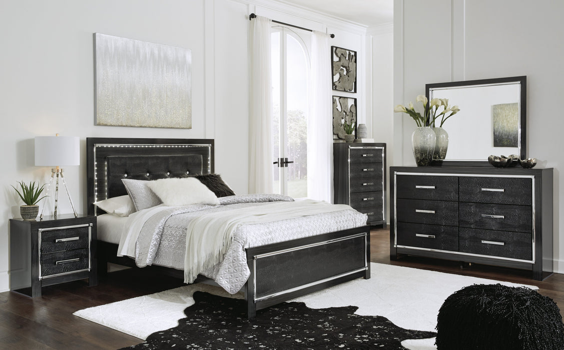 [SPECIAL] Kaydell Black LED Panel Bedroom Set - Gate Furniture