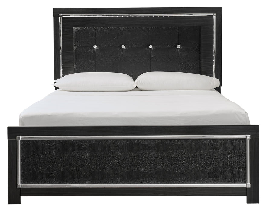 [SPECIAL] Kaydell Black LED Queen Panel Bed - Gate Furniture