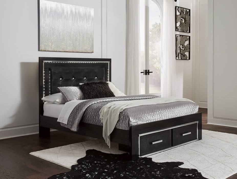 [SPECIAL] Kaydell Black LED Storage Panel Bedroom Set - Gate Furniture