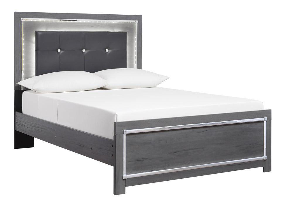 [SPECIAL] Lodanna Gray Full LED Panel Bed - Gate Furniture