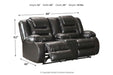 [SPECIAL] Vacherie Black Reclining Loveseat with Console - 7930894 - Gate Furniture