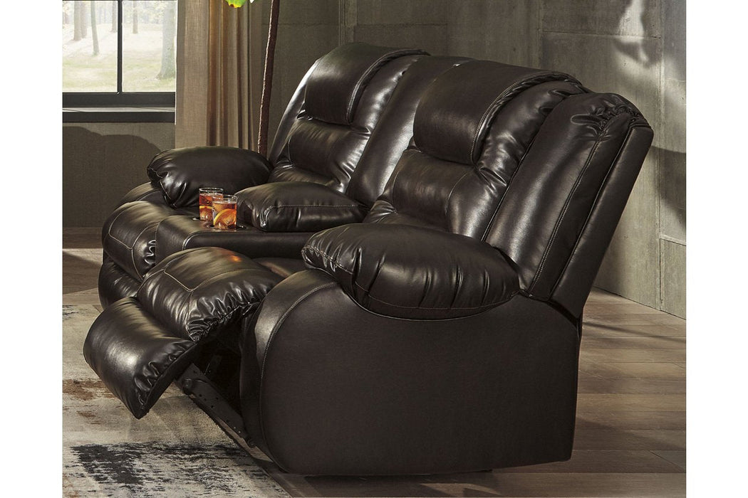 [SPECIAL] Vacherie Chocolate Reclining Loveseat with Console - 7930794 - Gate Furniture