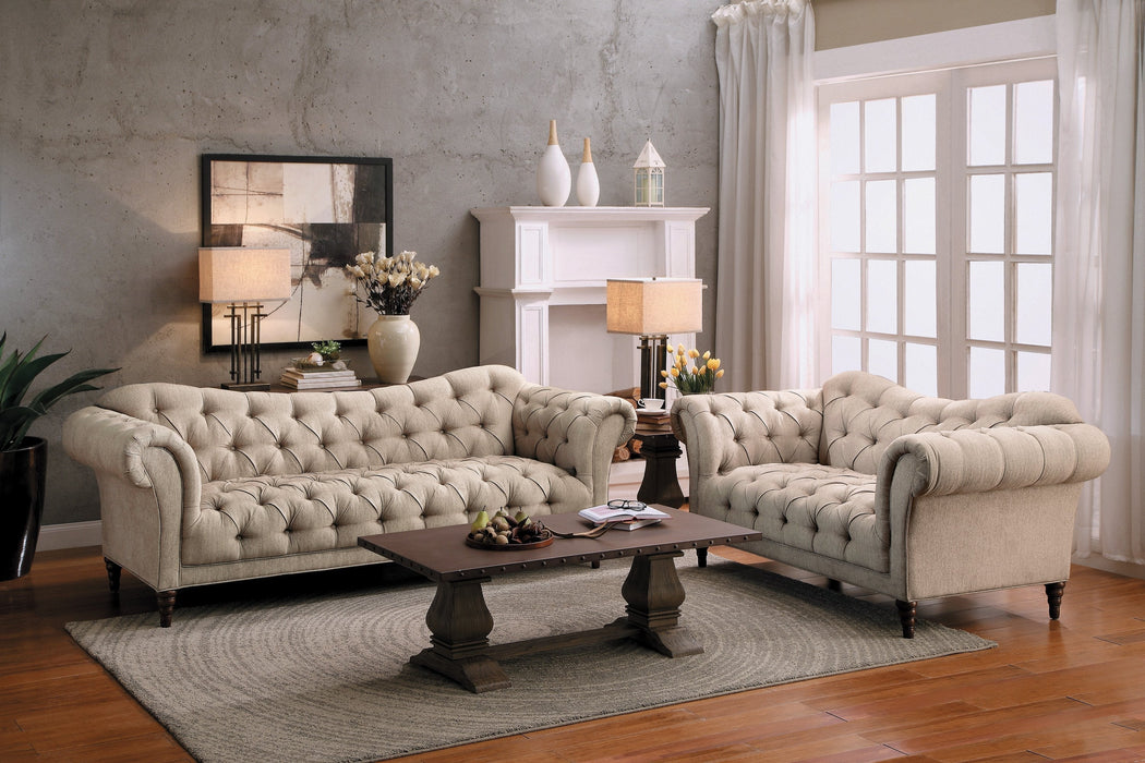 St. Claire Beige Loveseat - 8469-2 - Gate Furniture