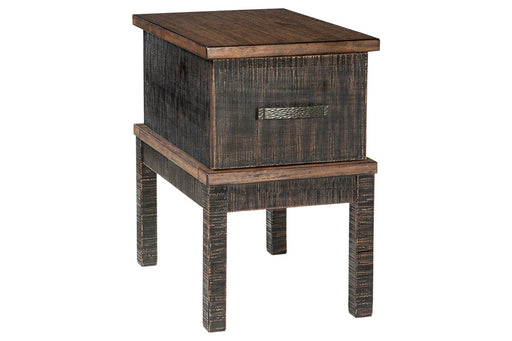 Stanah Two-tone Chairside End Table with USB Ports & Outlets - T892-7 - Gate Furniture