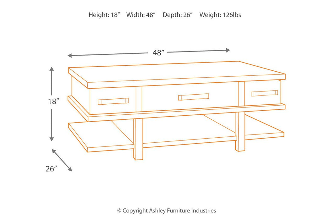 Stanah Two-tone Coffee Table with Lift Top - T892-9 - Gate Furniture