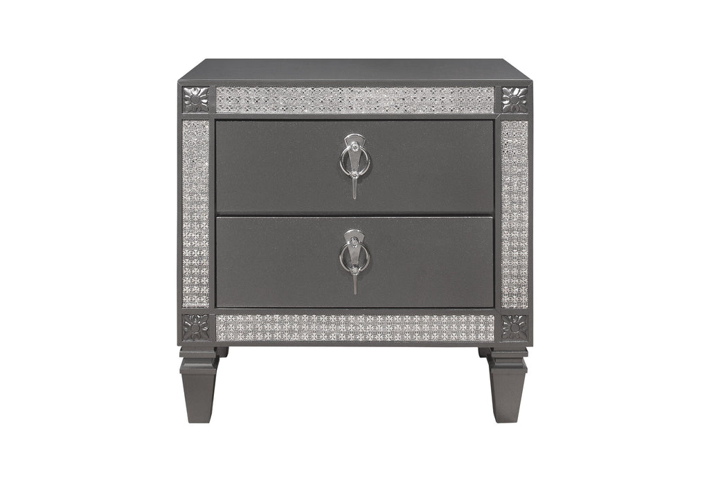 Stella Grey King Bed And Nightstand - STELLA-GREY-KB+NS - Gate Furniture