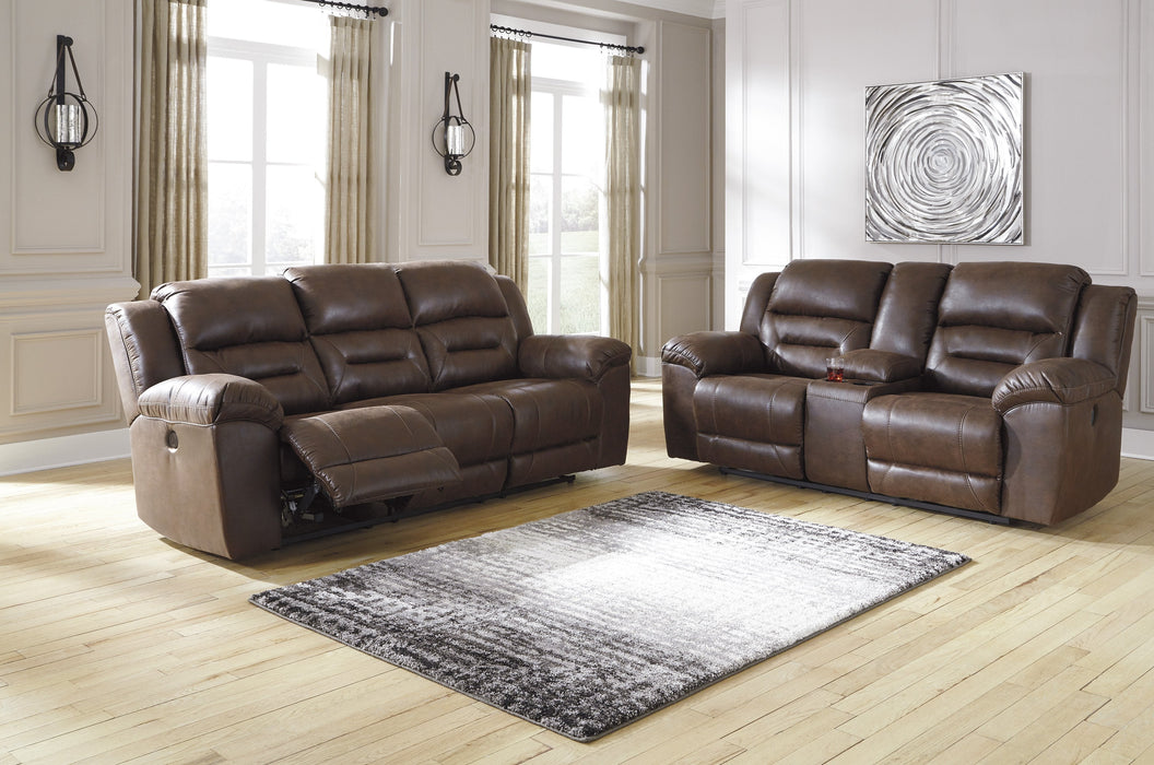 Stoneland Chocolate Power Reclining Living Room Set - Gate Furniture