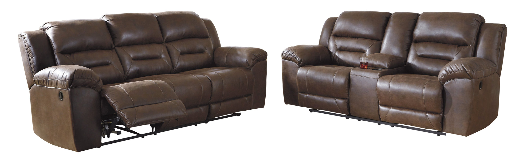 Stoneland Chocolate Reclining Living Room Set - Gate Furniture