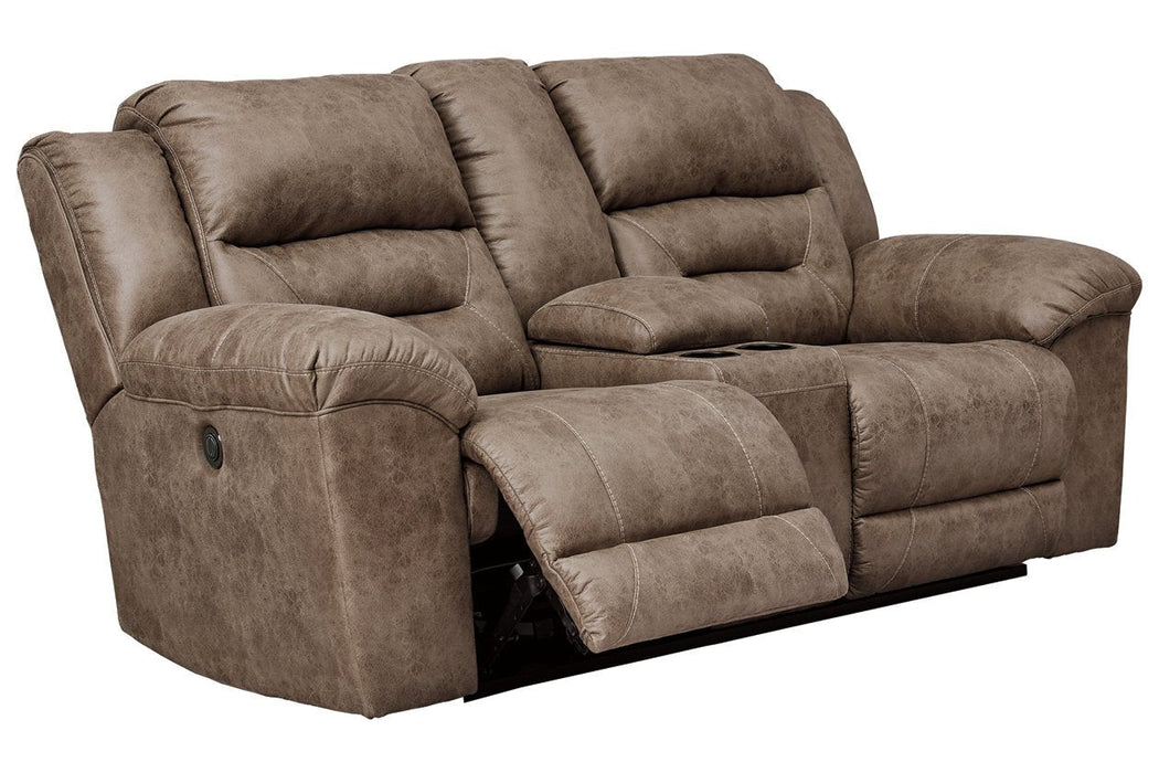 Stoneland Fossil Power Reclining Loveseat with Console - 3990596 - Gate Furniture