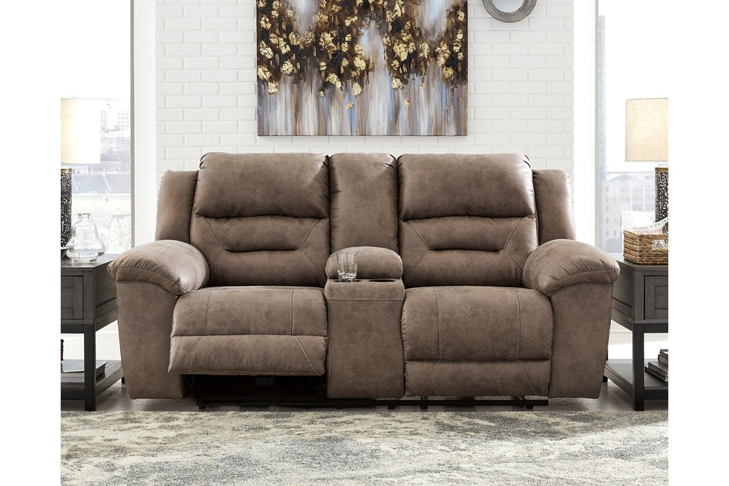 Stoneland Fossil Power Reclining Loveseat with Console - 3990596 - Gate Furniture