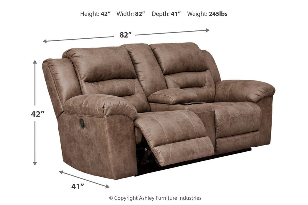 Stoneland Fossil Power Reclining Loveseat with Console - 3990596 - Gate Furniture