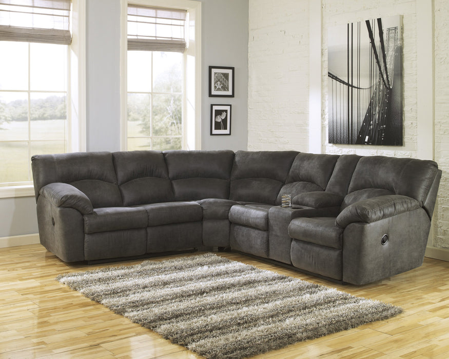 Tambo Pewter Reclining Sectional - Gate Furniture