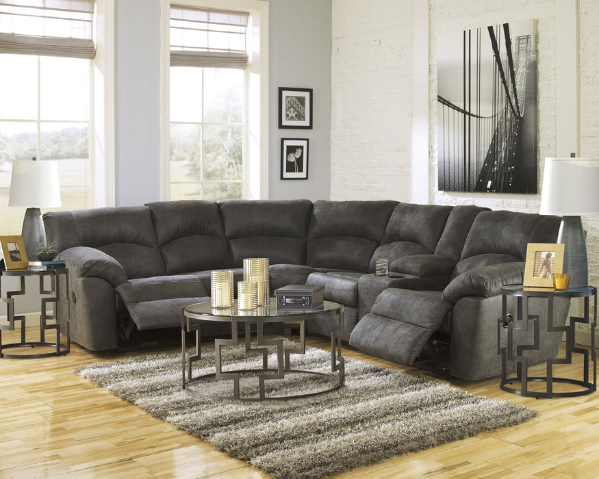 Tambo Pewter Reclining Sectional - Gate Furniture