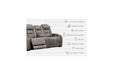 The Man-Den Gray Power Reclining Loveseat with Console - U8530518 - Gate Furniture