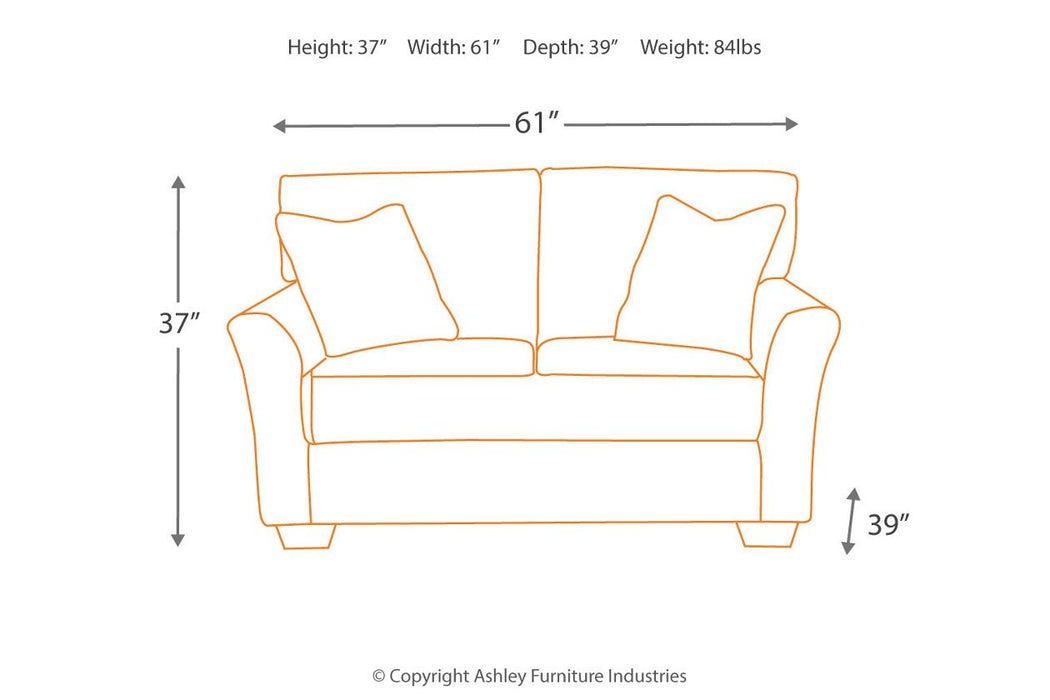 Tibbee Slate Loveseat - 9910135 - Gate Furniture