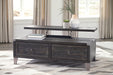 Todoe Dark Gray Coffee Table with Lift Top - T901-9 - Gate Furniture