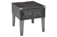 Todoe Dark Gray End Table with USB Ports & Outlets - T901-3 - Gate Furniture