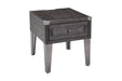 Todoe Dark Gray End Table with USB Ports & Outlets - T901-3 - Gate Furniture