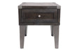 Todoe Dark Gray End Table with USB Ports & Outlets - T901-3 - Gate Furniture