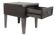 Todoe Dark Gray End Table with USB Ports & Outlets - T901-3 - Gate Furniture