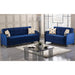 Trenton 61 in. Convertible Sleeper Loveseat in Blue with Storage - LS-TRENTON - In Stock Furniture