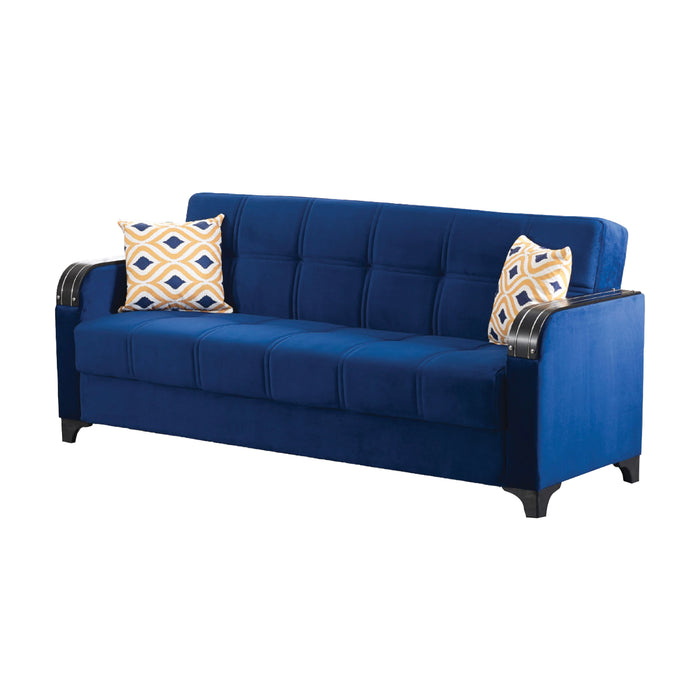 Trenton 85 in. Convertible Sleeper Sofa in Blue with Storage - SB-TRENTON - In Stock Furniture