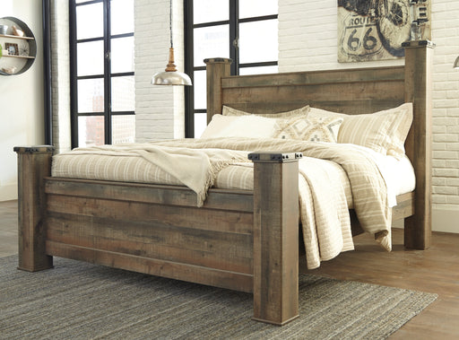 Trinell Brown King Poster Bed - Gate Furniture