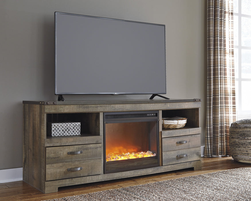 Trinell Brown Large TV Stand w/Fireplace Option - W446-68 - Gate Furniture