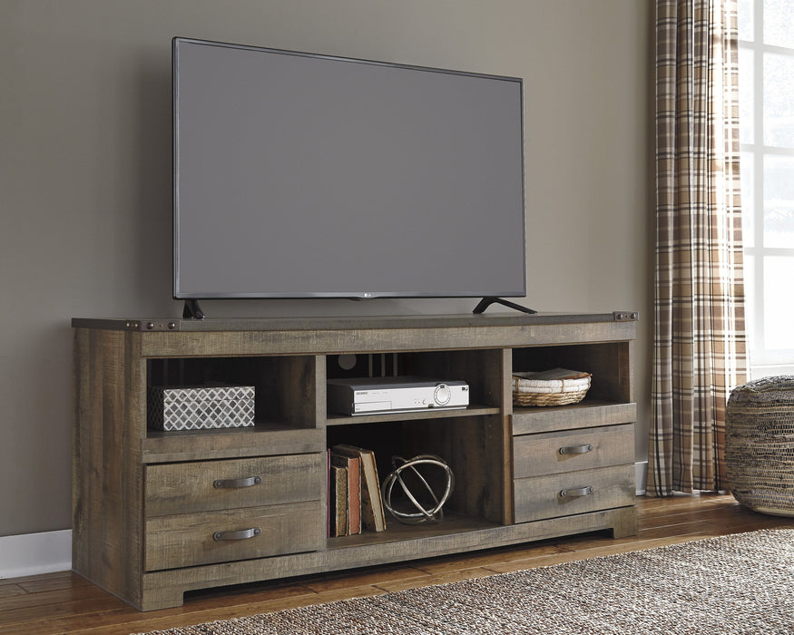 Trinell Brown Large TV Stand w/Fireplace Option - W446-68 - Gate Furniture