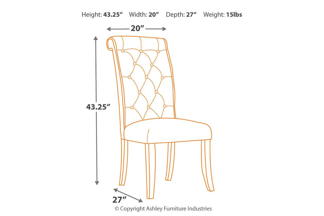 Tripton Linen Dining Chair (Set of 2) - D530-01 - Gate Furniture