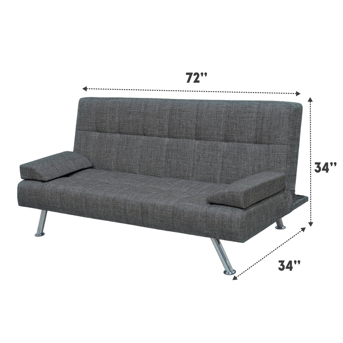 Troy 72 in. Convertible Sleeper Sofa in Gray - SB-TROY-GRAY - In Stock Furniture