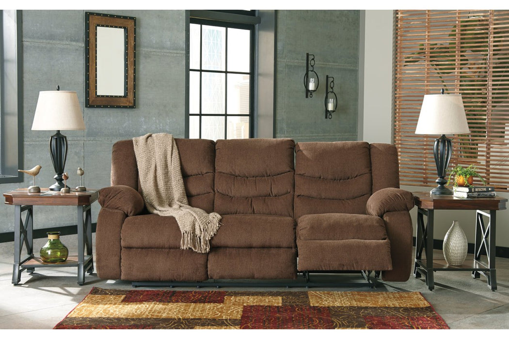 Tulen Chocolate Reclining Sofa - 9860588 - Gate Furniture