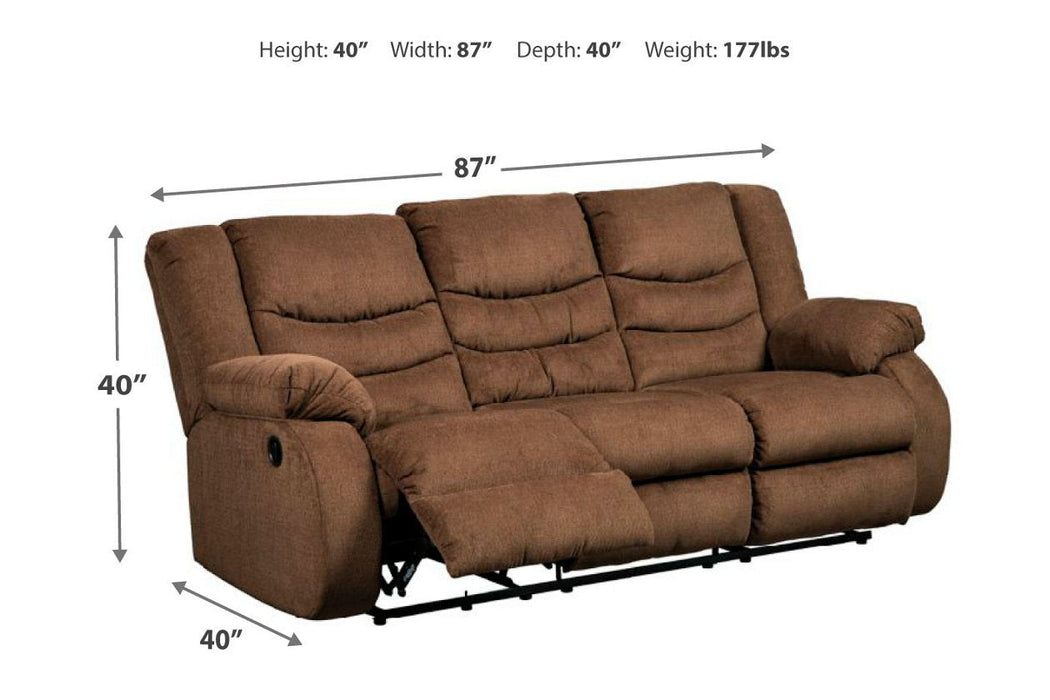 Tulen Chocolate Reclining Sofa - 9860588 - Gate Furniture