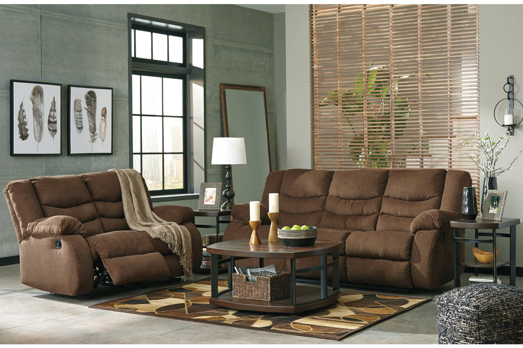 Tulen Chocolate Reclining Sofa - 9860588 - Gate Furniture