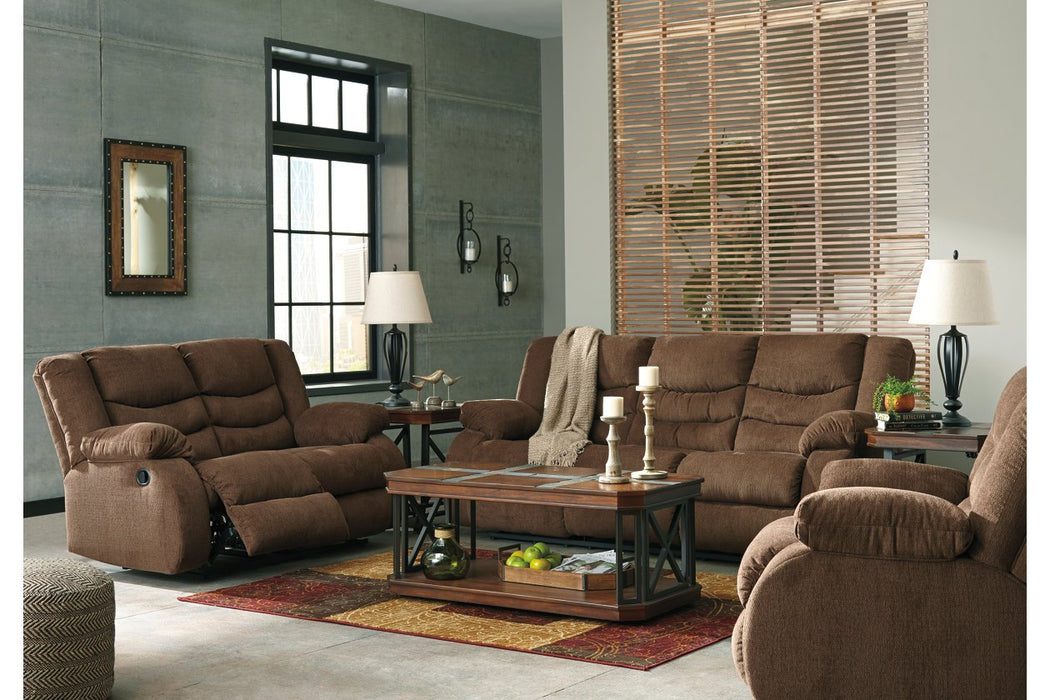 Tulen Chocolate Reclining Sofa - 9860588 - Gate Furniture