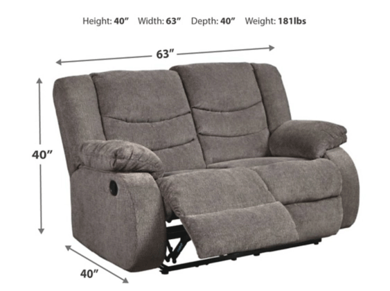 Tulen Gray Reclining Living Room Set - Gate Furniture