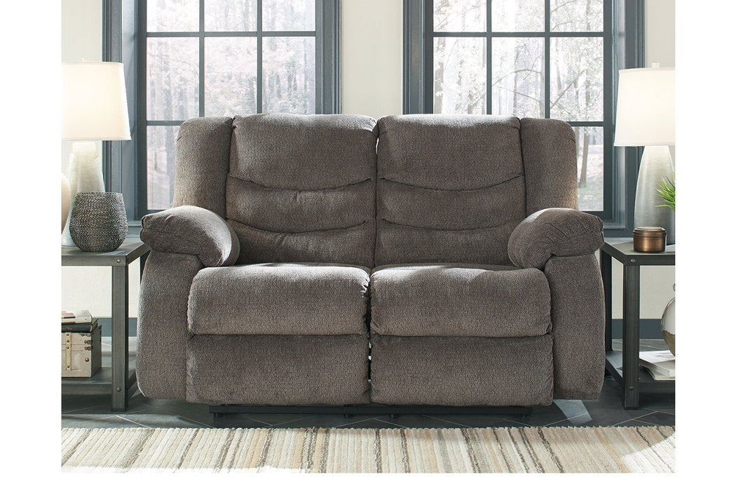 Tulen Gray Reclining Loveseat - 9860686 - Gate Furniture