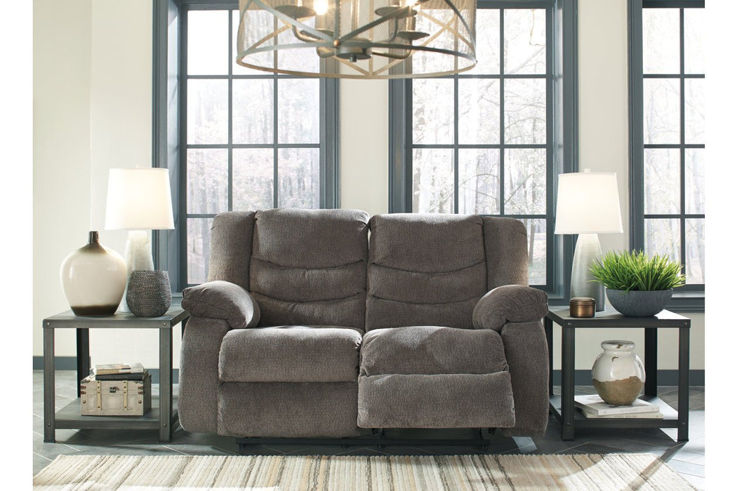 Tulen Gray Reclining Loveseat - 9860686 - Gate Furniture