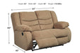 Tulen Mocha Reclining Loveseat - 9860486 - Gate Furniture