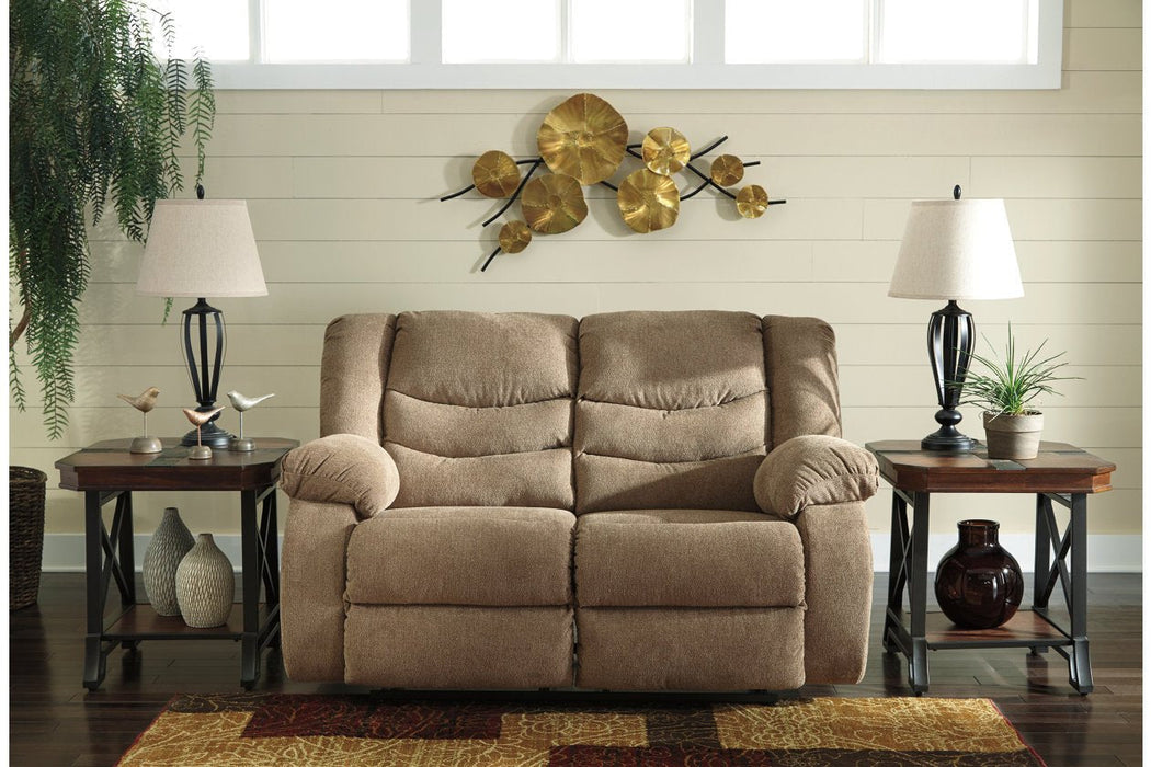 Tulen Mocha Reclining Loveseat - 9860486 - Gate Furniture