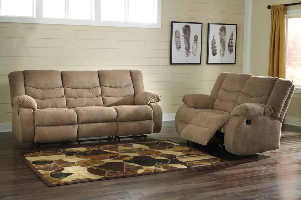 Tulen Mocha Reclining Sofa - 9860488 - Gate Furniture