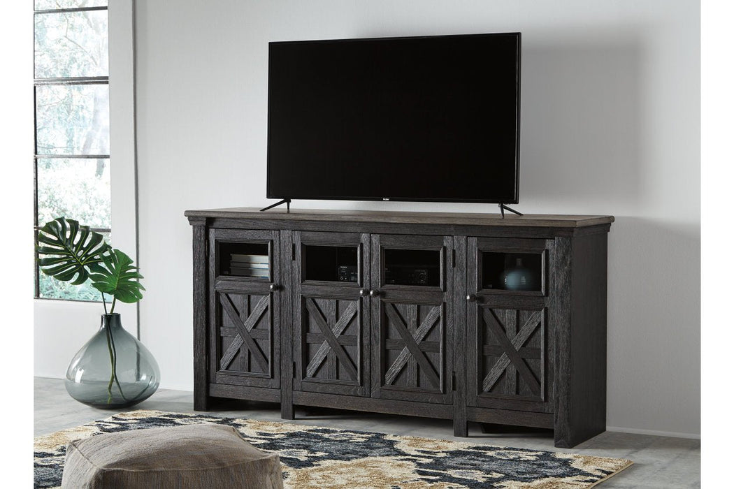 Tyler Creek Black/Gray 74" TV Stand - W736-68 - Gate Furniture