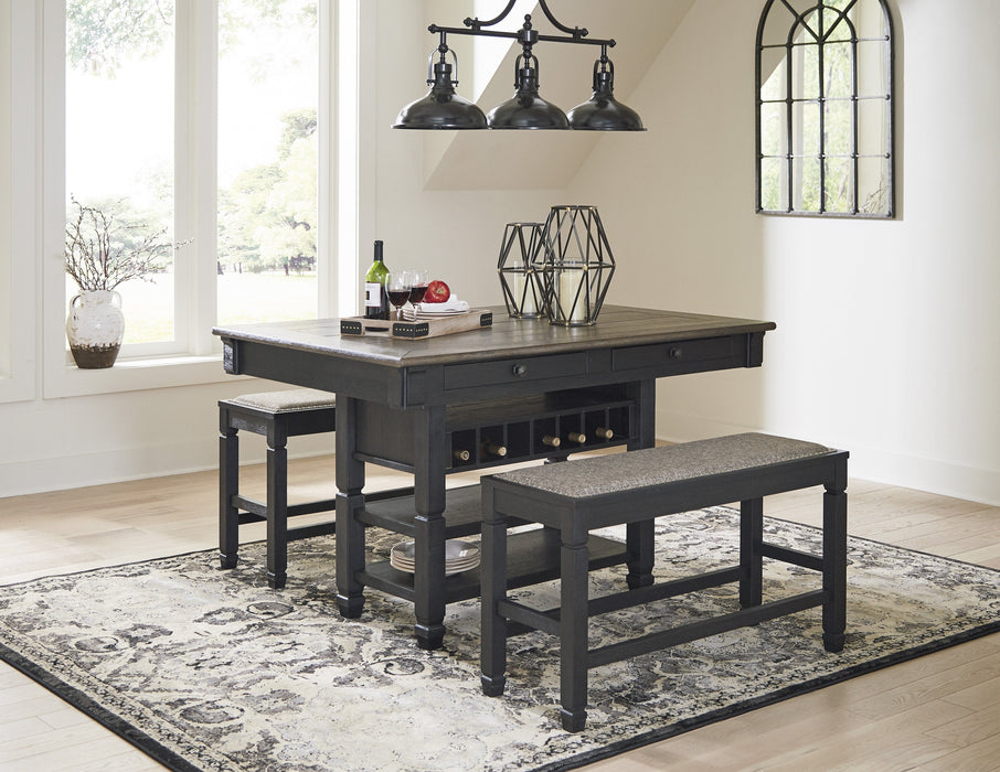 Tyler Creek Black-Gray Counter Height Set - Gate Furniture