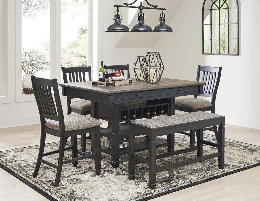 Tyler Creek Black-Gray Counter Height Set - Gate Furniture