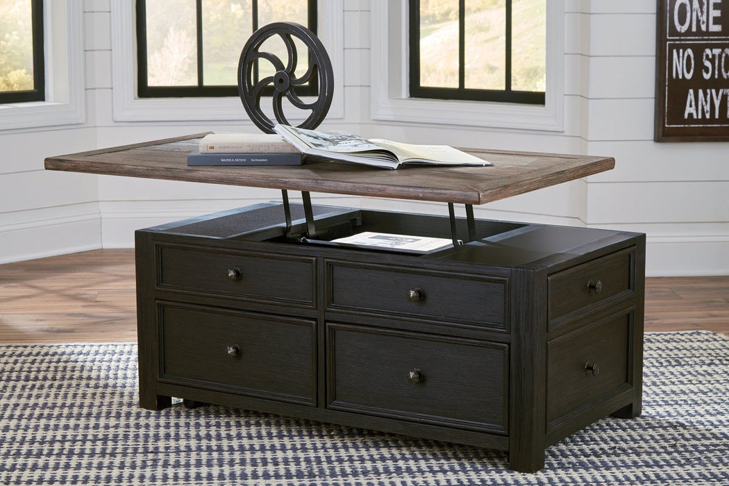 Tyler Creek Grayish Brown/Black Coffee Table with Lift Top - T736-20 - Gate Furniture