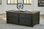 Tyler Creek Grayish Brown/Black Coffee Table with Lift Top - T736-20 - Gate Furniture