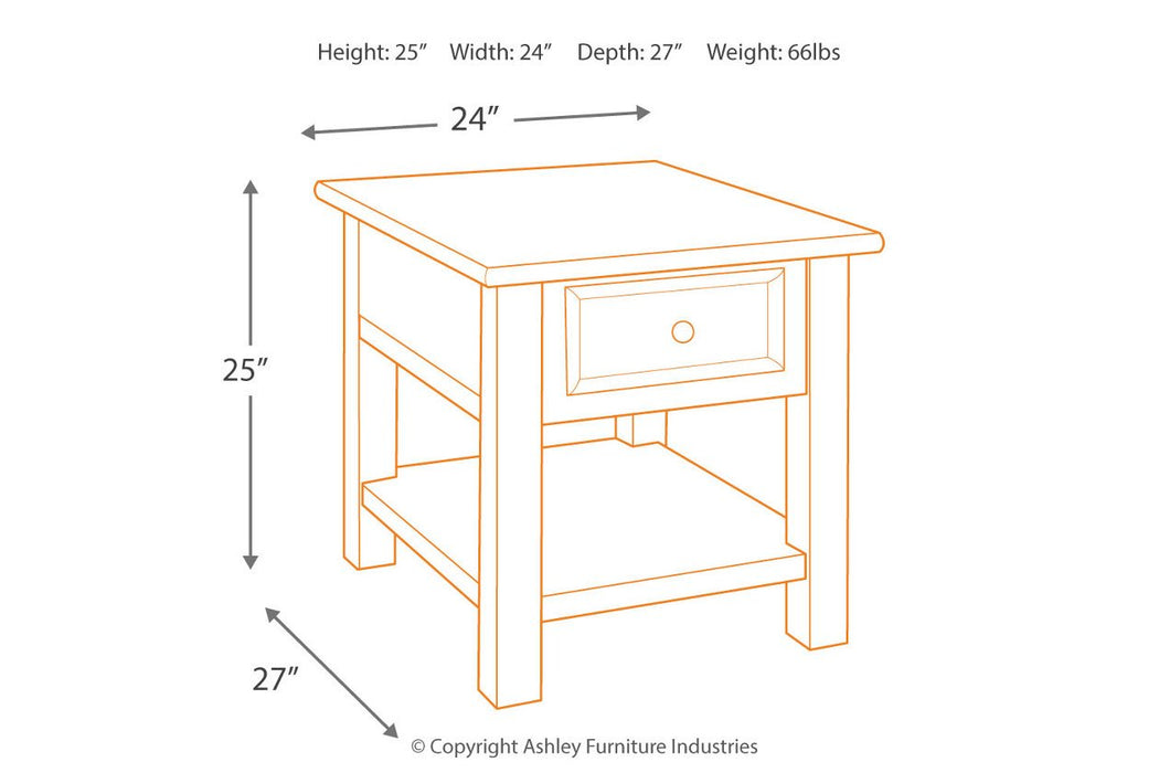 Tyler Creek Grayish Brown/Black End Table - T736-3 - Gate Furniture