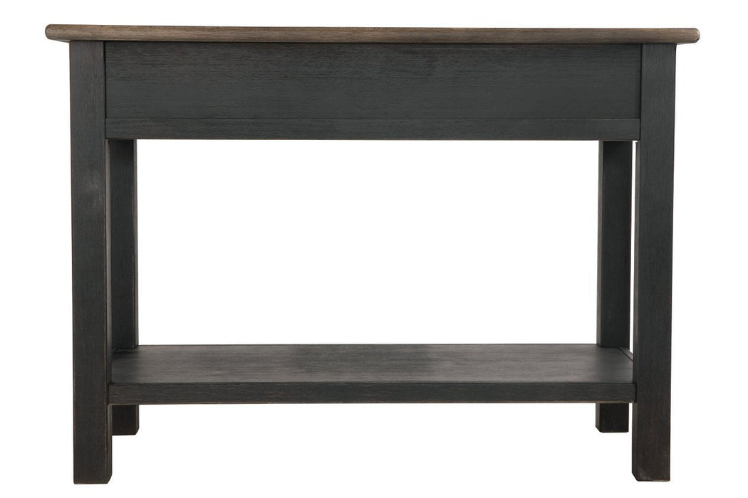 Tyler Creek Grayish Brown/Black Sofa/Console Table - T736-4 - Gate Furniture